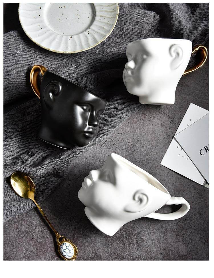 Elegant Ceramic Realistic Face Mugs - Image 6