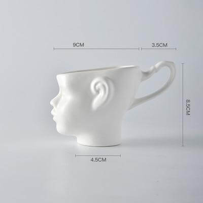 Elegant Ceramic Realistic Face Mugs - Image 2