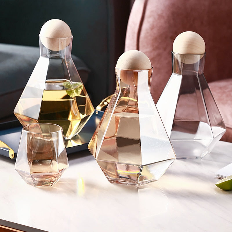 Diamond Shaped Clear Glass Pitcher Set - Image 17