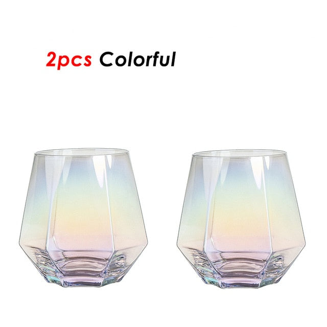 Diamond Shaped Clear Glass Pitcher Set