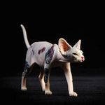 Decorative Tattooed Hairless Cat Figurine