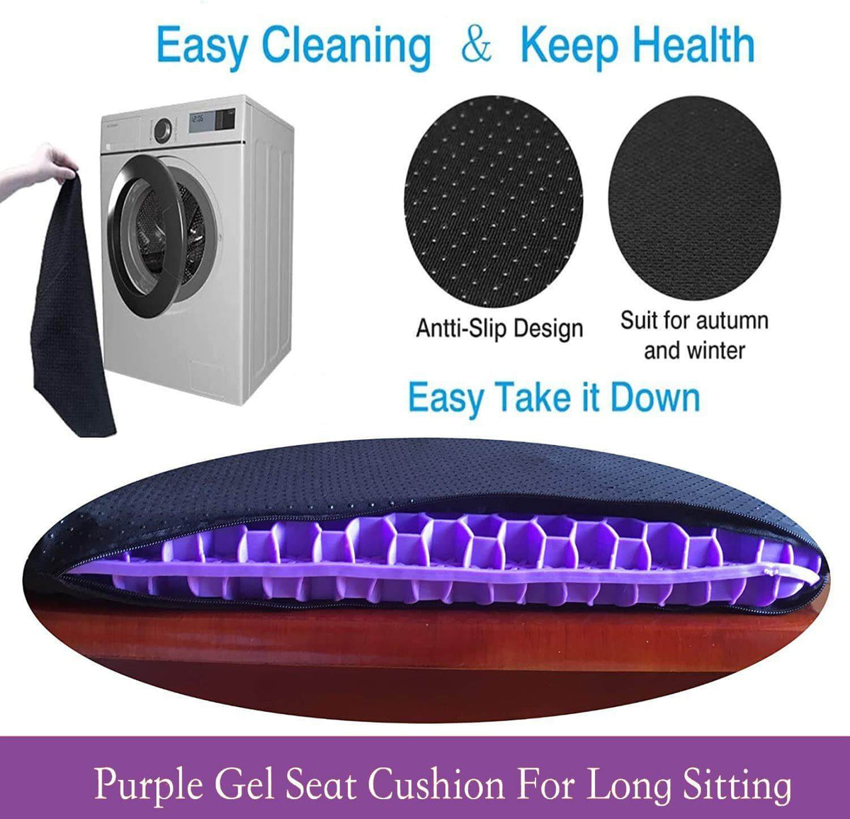 Non-Slip Breathable Gel Seat Cushion