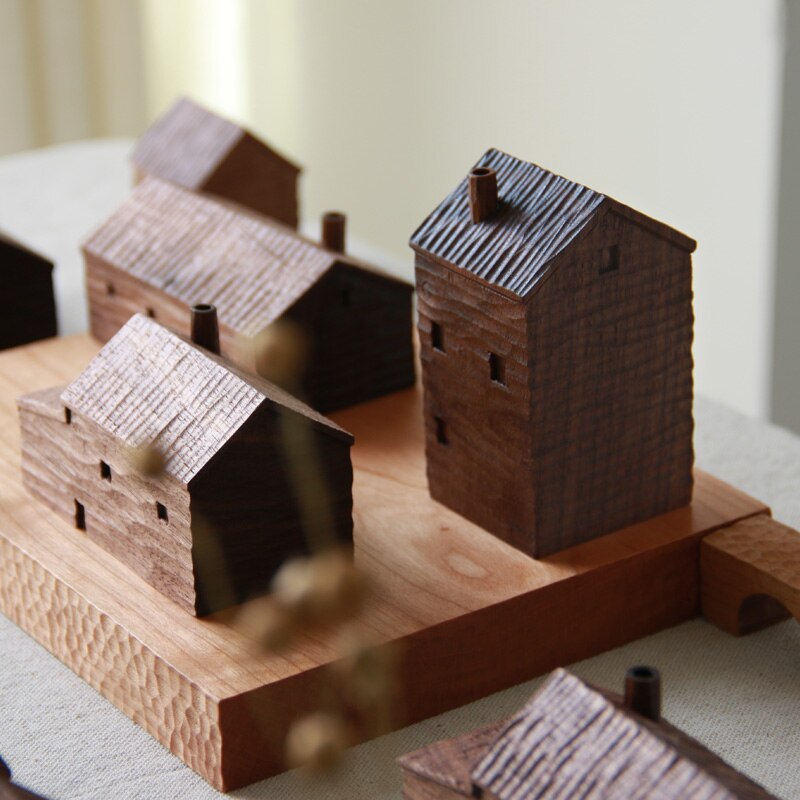 Walnut Miniature Wood House Decor - Image 6