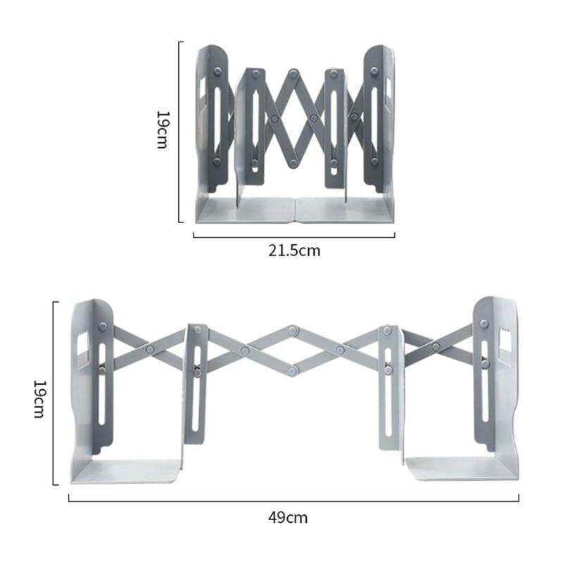 Adjustable Retractable Book Holder with Pen Holder