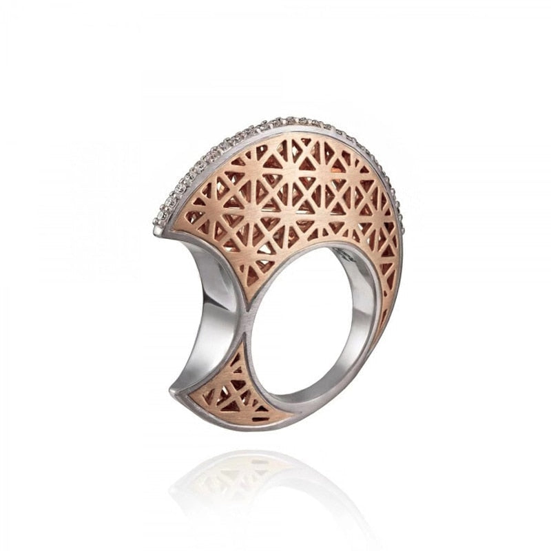 Zirconium Moon Shape Personality Ring - Image 4