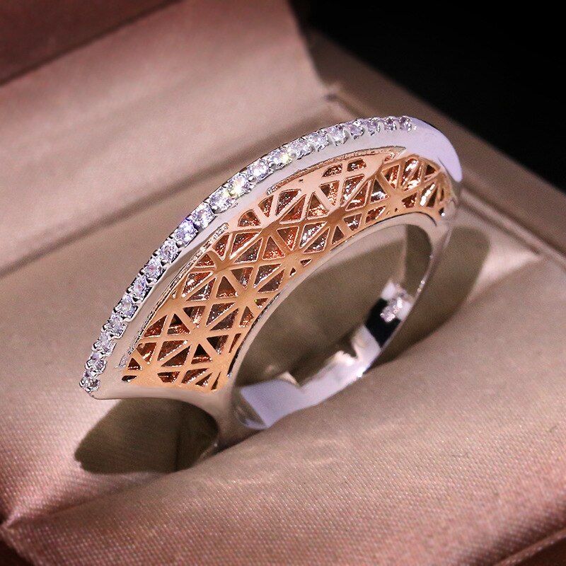 Zirconium Moon Shape Personality Ring