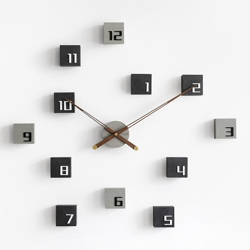 Nordic Creative Self Adhesive Wooden Wall Clock - Image 0