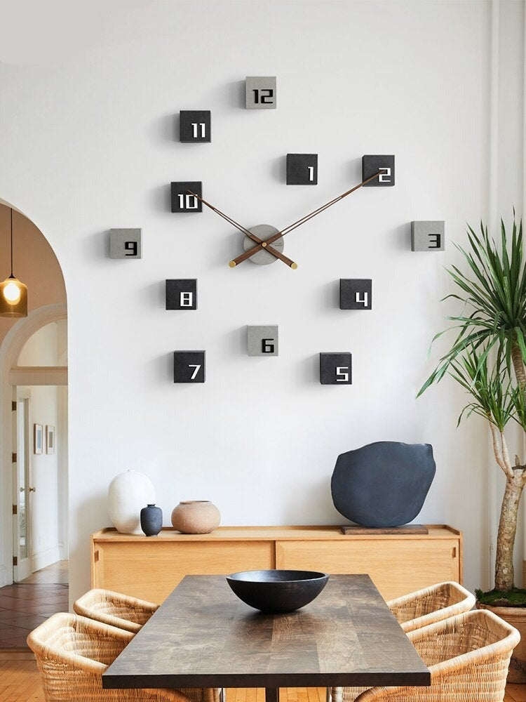 Nordic Creative Self Adhesive Wooden Wall Clock - Image 1