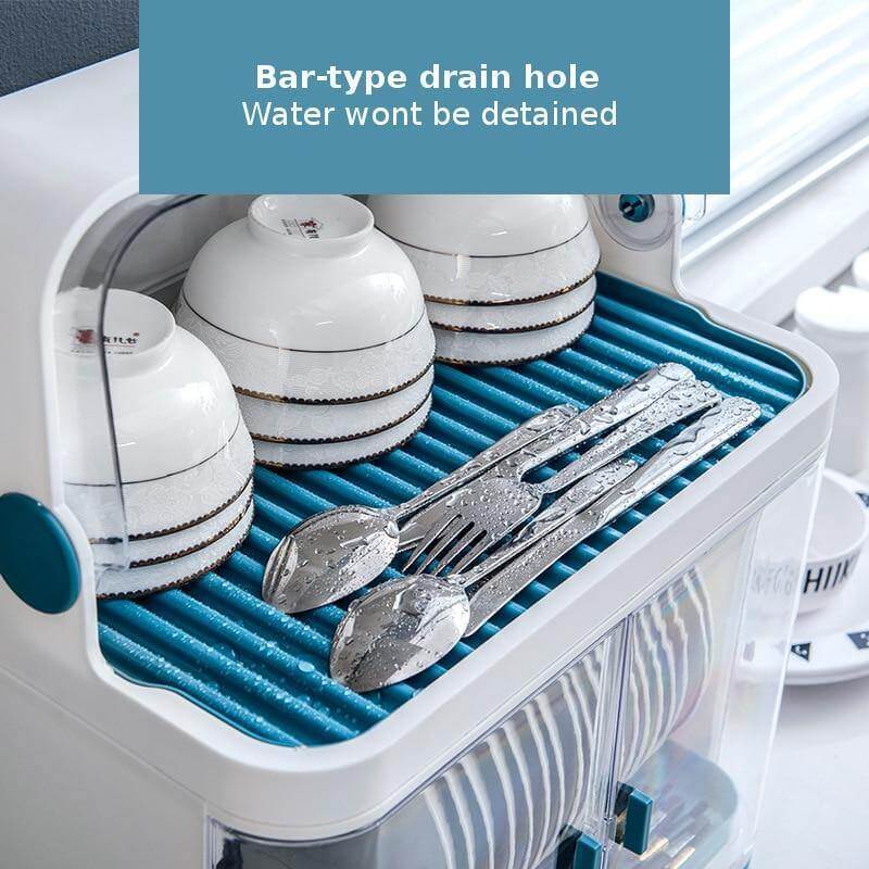 Minimalist Simple Kitchen Draining Storage Box with Lid - Image 7