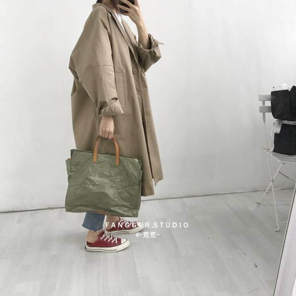 Women Kraft Paper Handbag and Shoulder Bag - Image 9