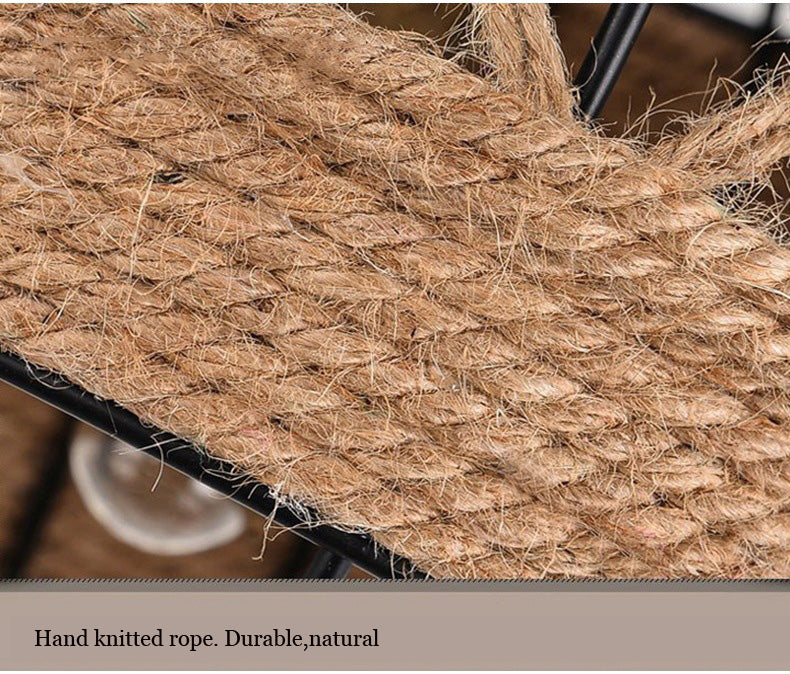 Minimal Natural Retro Rural Rope Ball Chandelier - Image 5