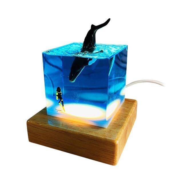 LED Night Light Shark Diver Decoration Lamp - Image 1