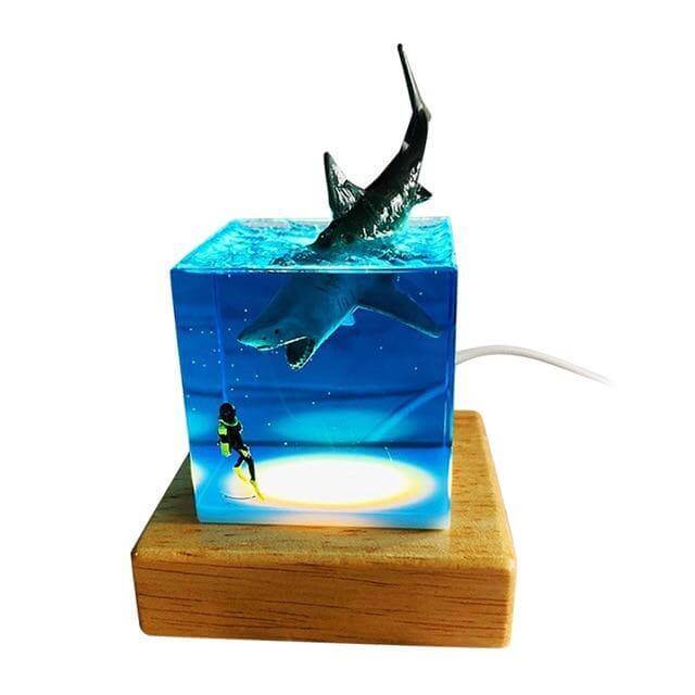 LED Night Light Shark Diver Decoration Lamp - Image 2