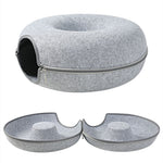 Donut Natural Felt Pet Cave Bed