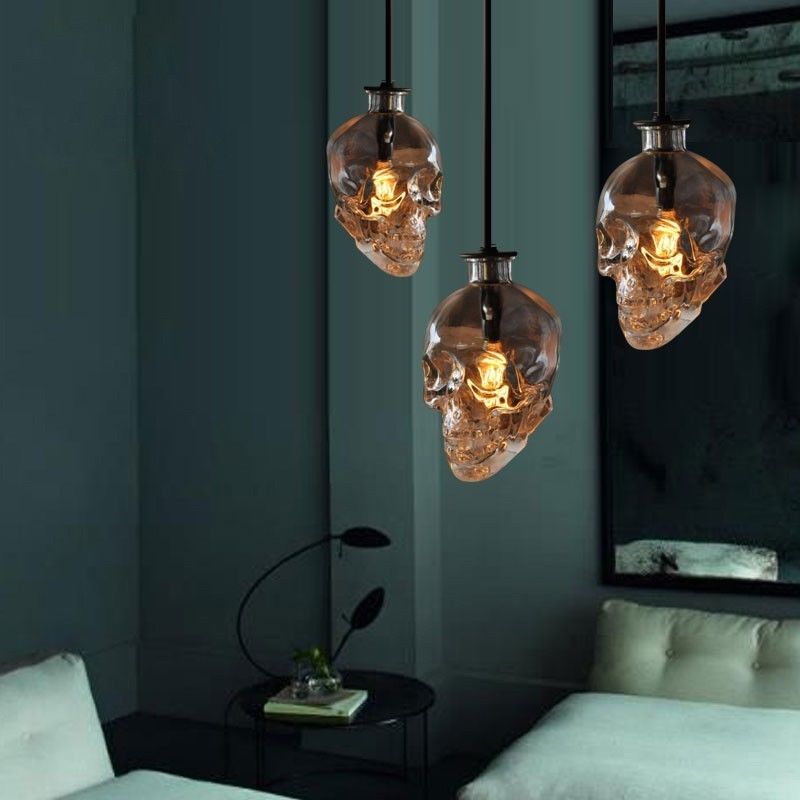 Retro Skull Glass Pendant Light - Image 0