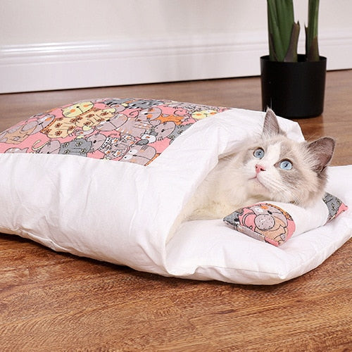 Japanese Style Adorable Cat Sleeping Bed - Image 5