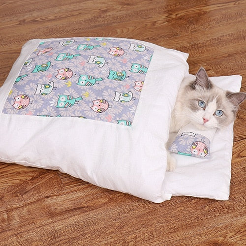 Japanese Style Adorable Cat Sleeping Bed - Image 4