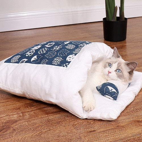 Japanese Style Adorable Cat Sleeping Bed - Image 0