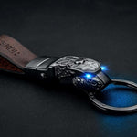 Elegant Leather Leopard Keychain Light