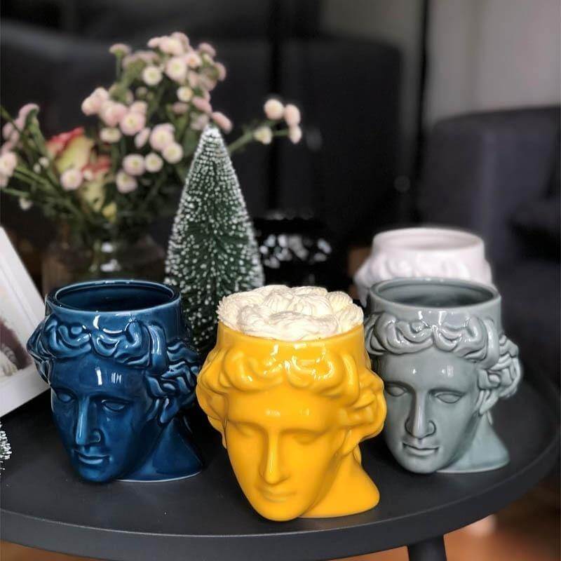 Ceramic Antique Greek Head Mug