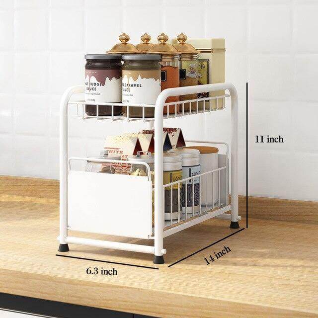 2-Tier Organizer with Sliding Kitchen Storage Drawers - Image 8
