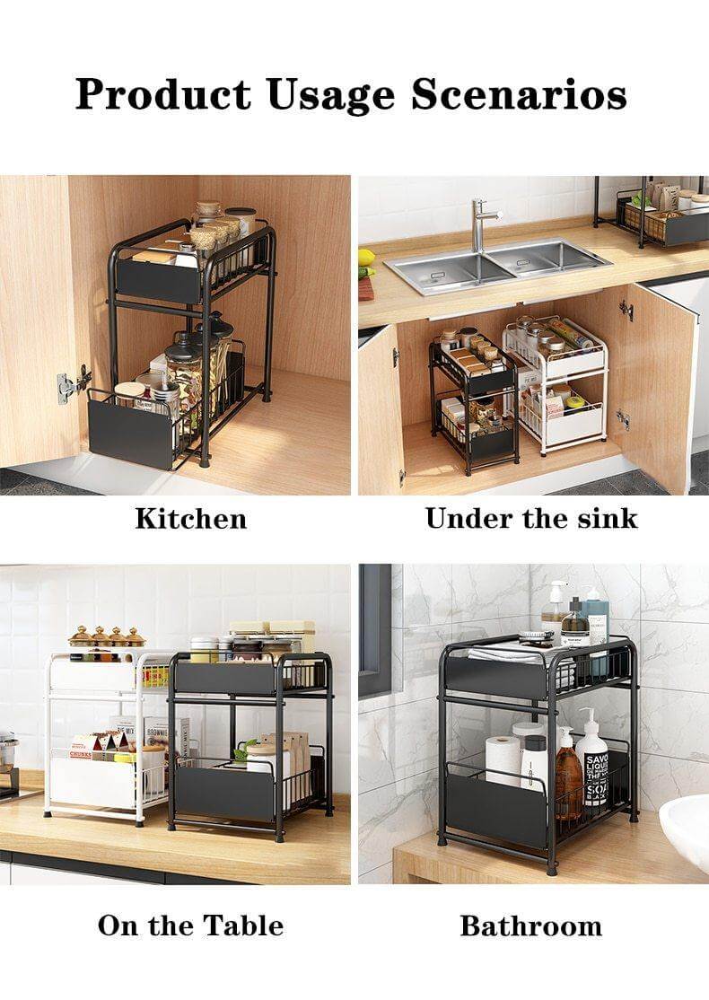 2-Tier Organizer with Sliding Kitchen Storage Drawers - Image 14