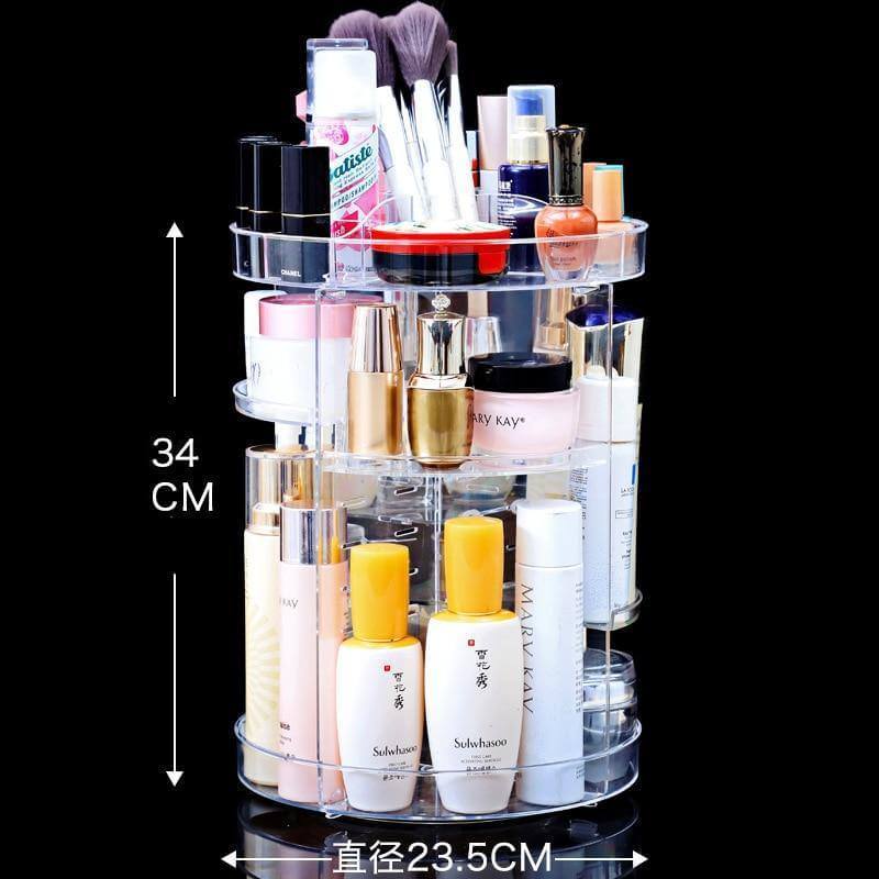 360 Degree Rotation Cosmetic MakeUp Cologne Organizer Box