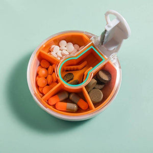 Portable Weekly Rotating Round Pill Cases - Image 0
