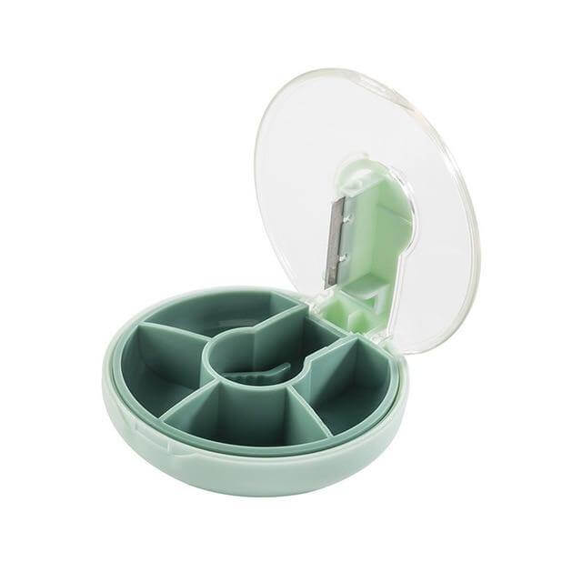 Portable Weekly Rotating Round Pill Cases