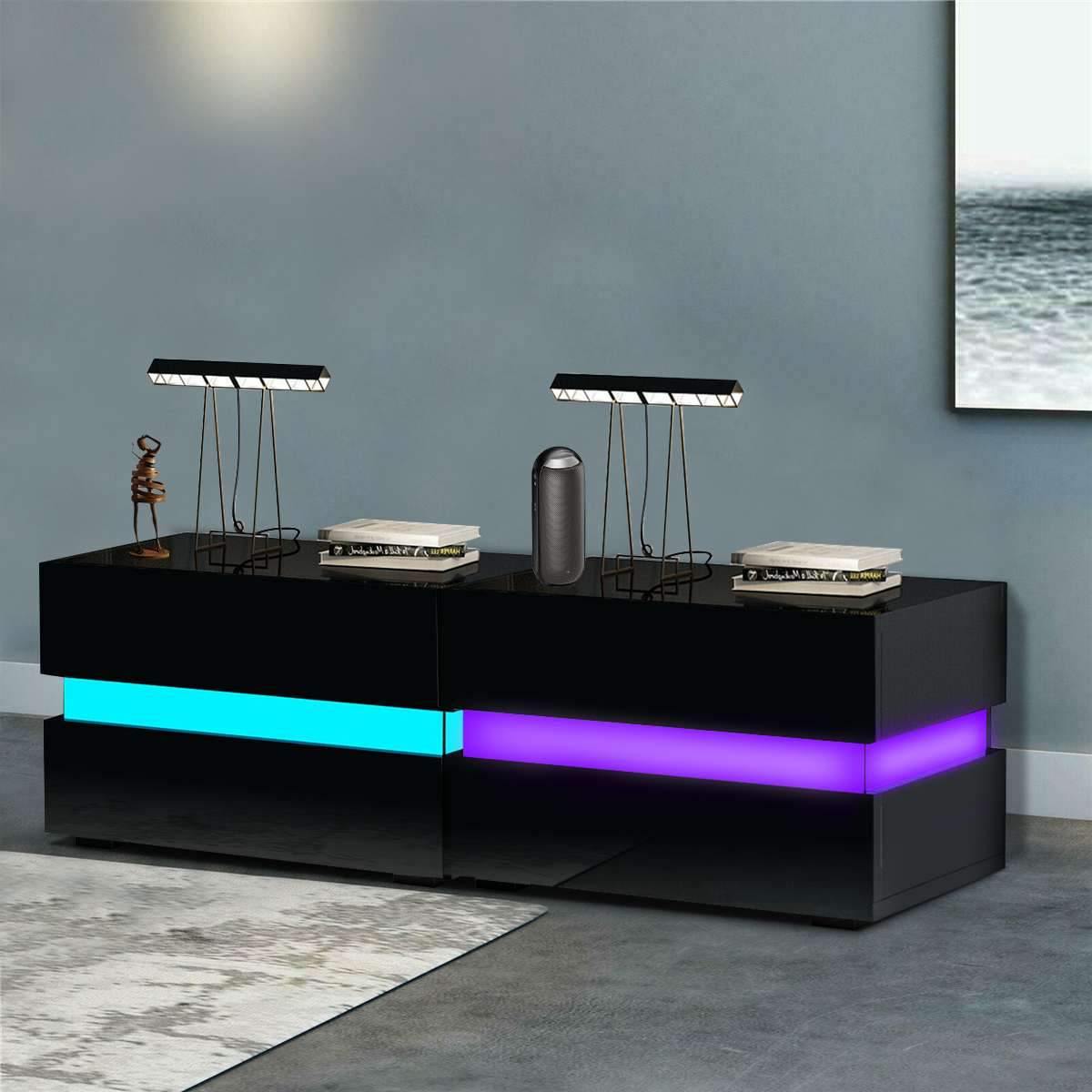 Modern Luxury LED Light Nightstand with Drawers - MaviGadget