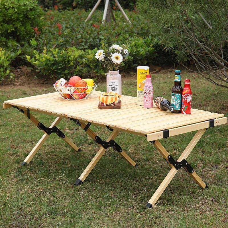 Outdoor Folding Durable Wood Table - Image 0