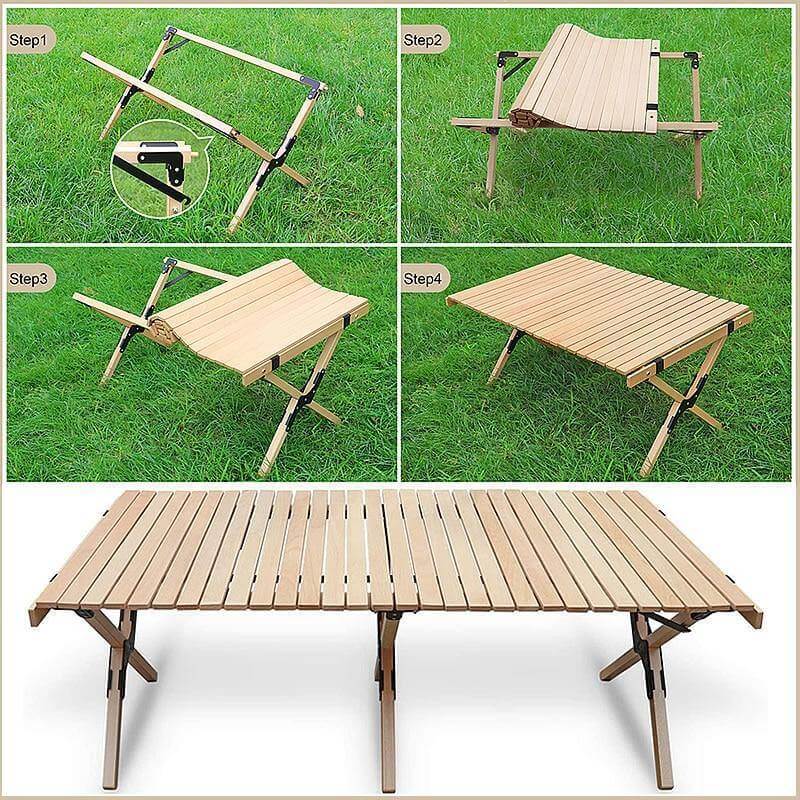 Outdoor Folding Durable Wood Table - Image 1