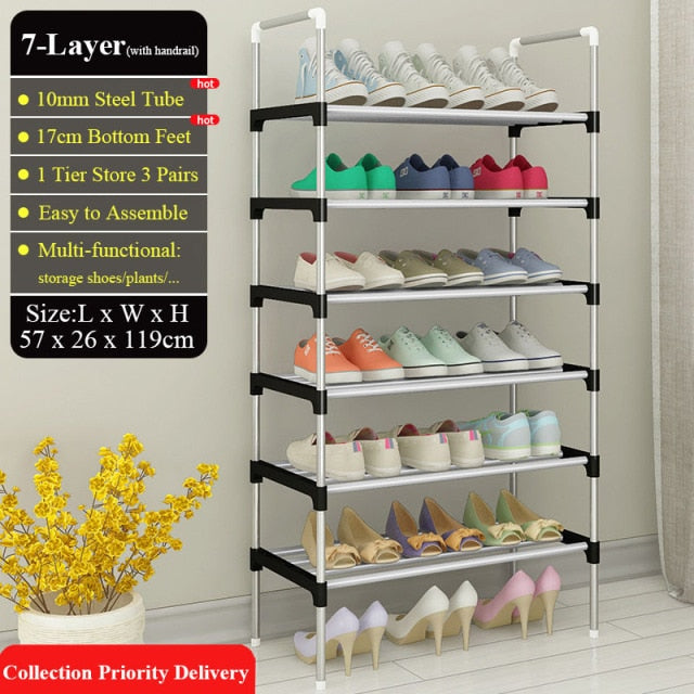 Adjustable 30 Pair Shoe Rack Space Saving Storage Organizer