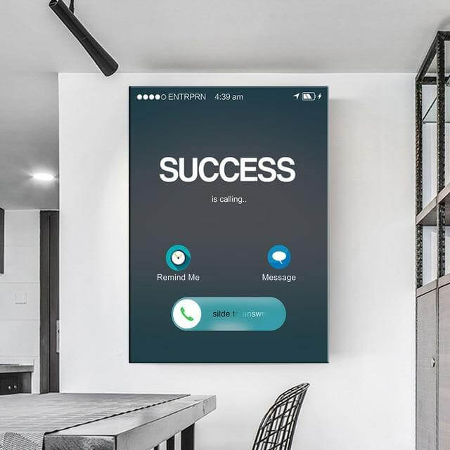 Success Is Calling Canvas Motivational Painting Poster - Image 2