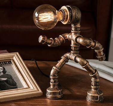 Robot Human Figures Iron Pipe Table Lamps - Image 10