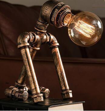 Robot Human Figures Iron Pipe Table Lamps - Image 11