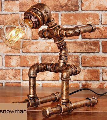 Robot Human Figures Iron Pipe Table Lamps - Image 13