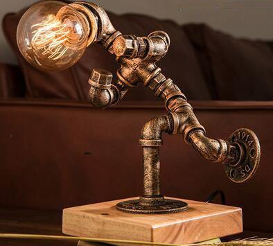 Robot Human Figures Iron Pipe Table Lamps - Image 9