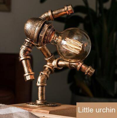 Robot Human Figures Iron Pipe Table Lamps - Image 2