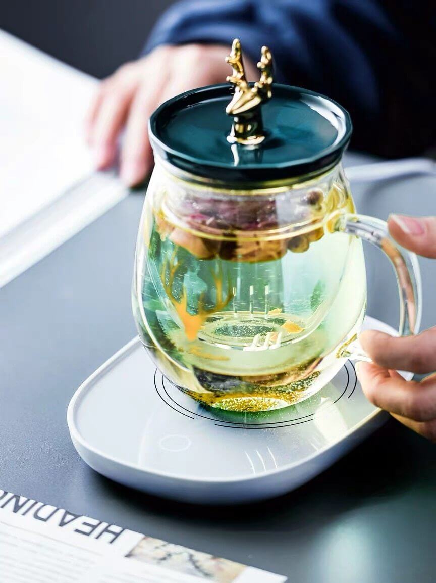 Double Wall Glass Cup With Deer Shape Ceramic Lid - Image 11