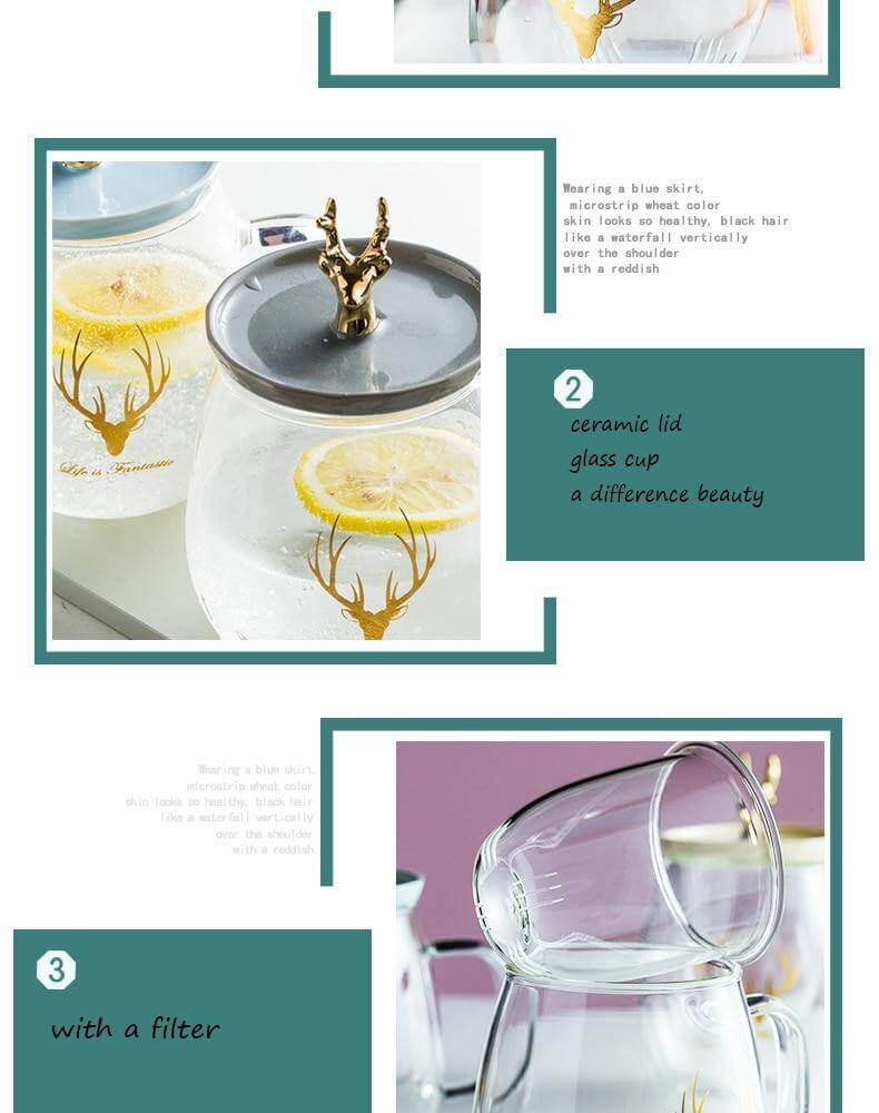 Double Wall Glass Cup With Deer Shape Ceramic Lid - Image 15