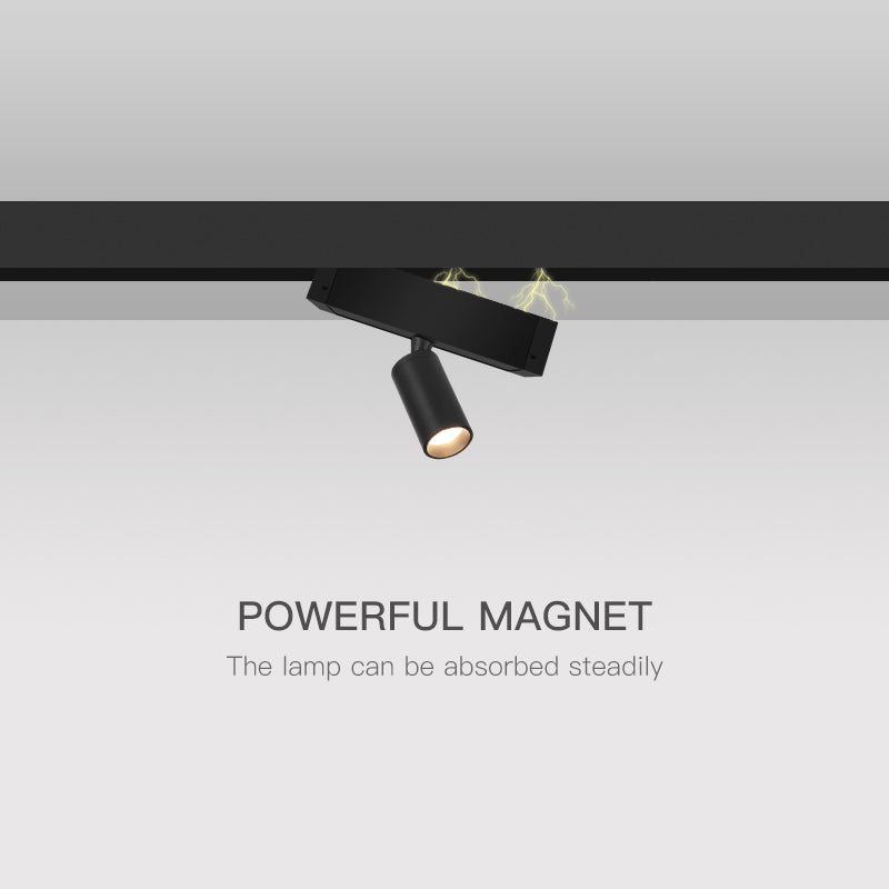 Wall-Mounted Black Continuous Magnetic Track System Light