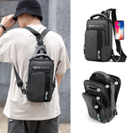 Anti-Theft USB Charging Waterproof Crossbody Bag