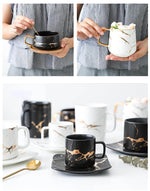 Elegant Nordic Marble Ceramic Coffee Mugs