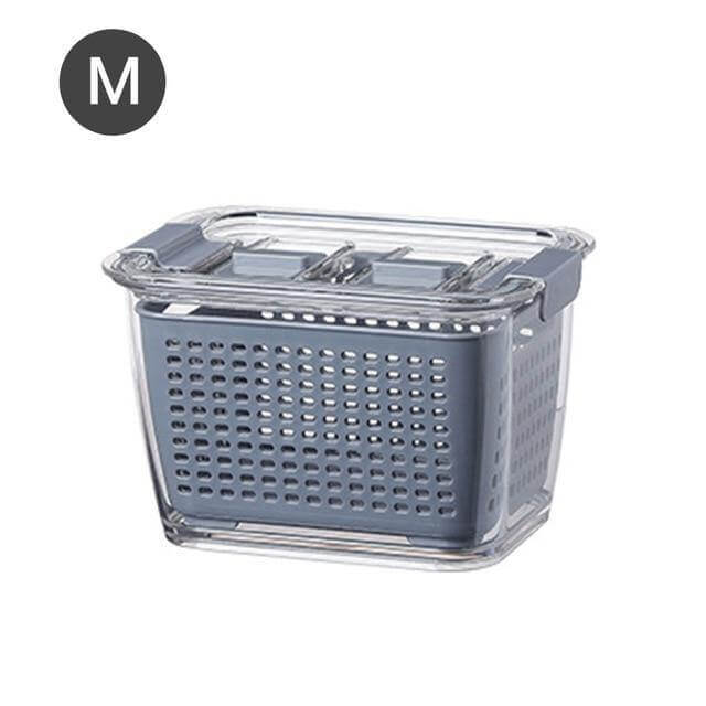 Multifunctional Vegetables & Fruit Fridge Drain Organizer Box with Lid - Image 1