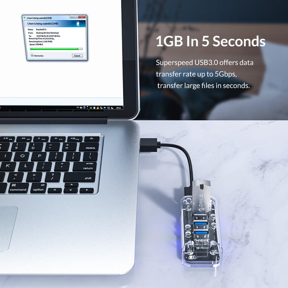 Multi-Port Transparent High Speed USB Splitter · Mavigadget