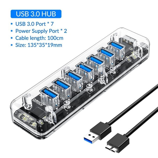 Multi-Port Transparent High Speed USB Splitter · Mavigadget