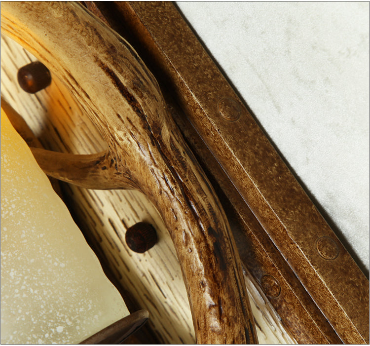 Antique Antler Wooden Wall Light - Image 7