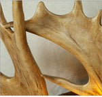 Antique Antler Wooden Wall Light