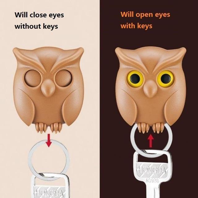 Cute Night Owl Magnetic Wall Key Holder